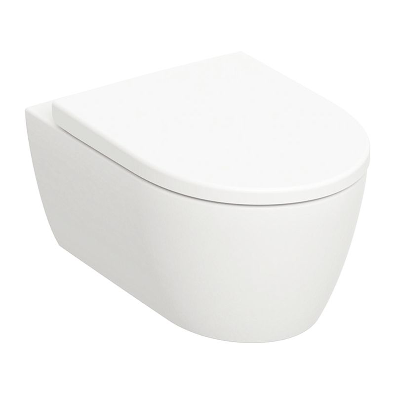 WC-Set iCon mit Wand-WC randlos T: 53 cm WC-Sitz SoftCl./QR-abschl., weiss