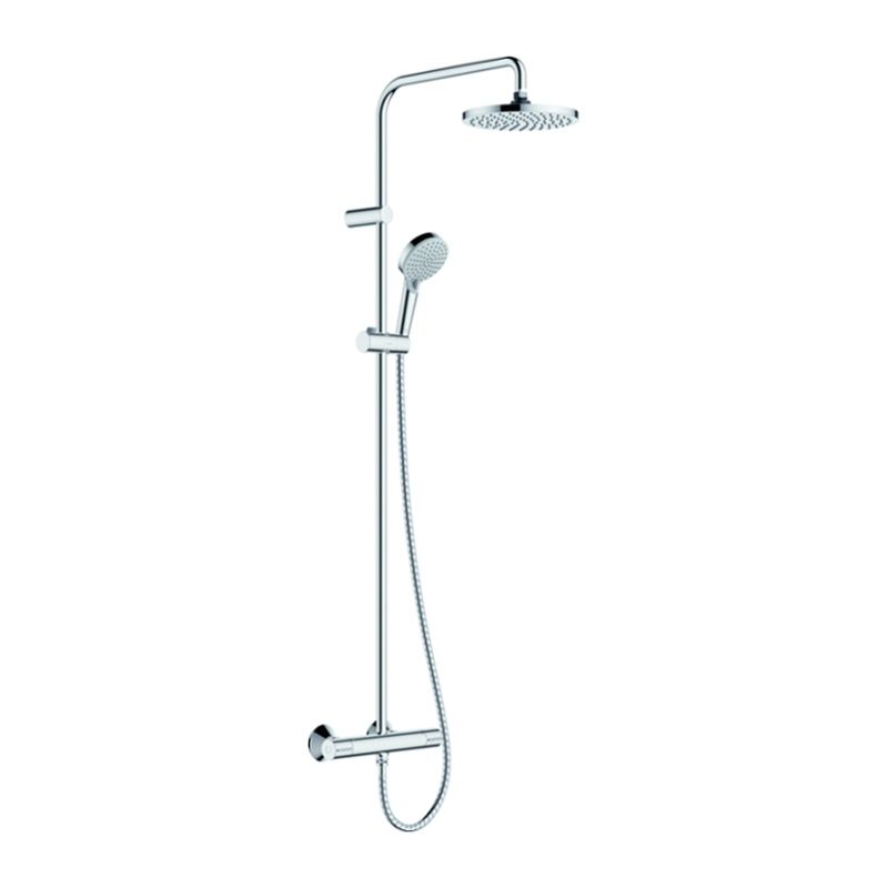 Hansgrohe Vernis Blend 200 1jet Showerpipe mit Brausethermostat ohne EcoSmart, chrom